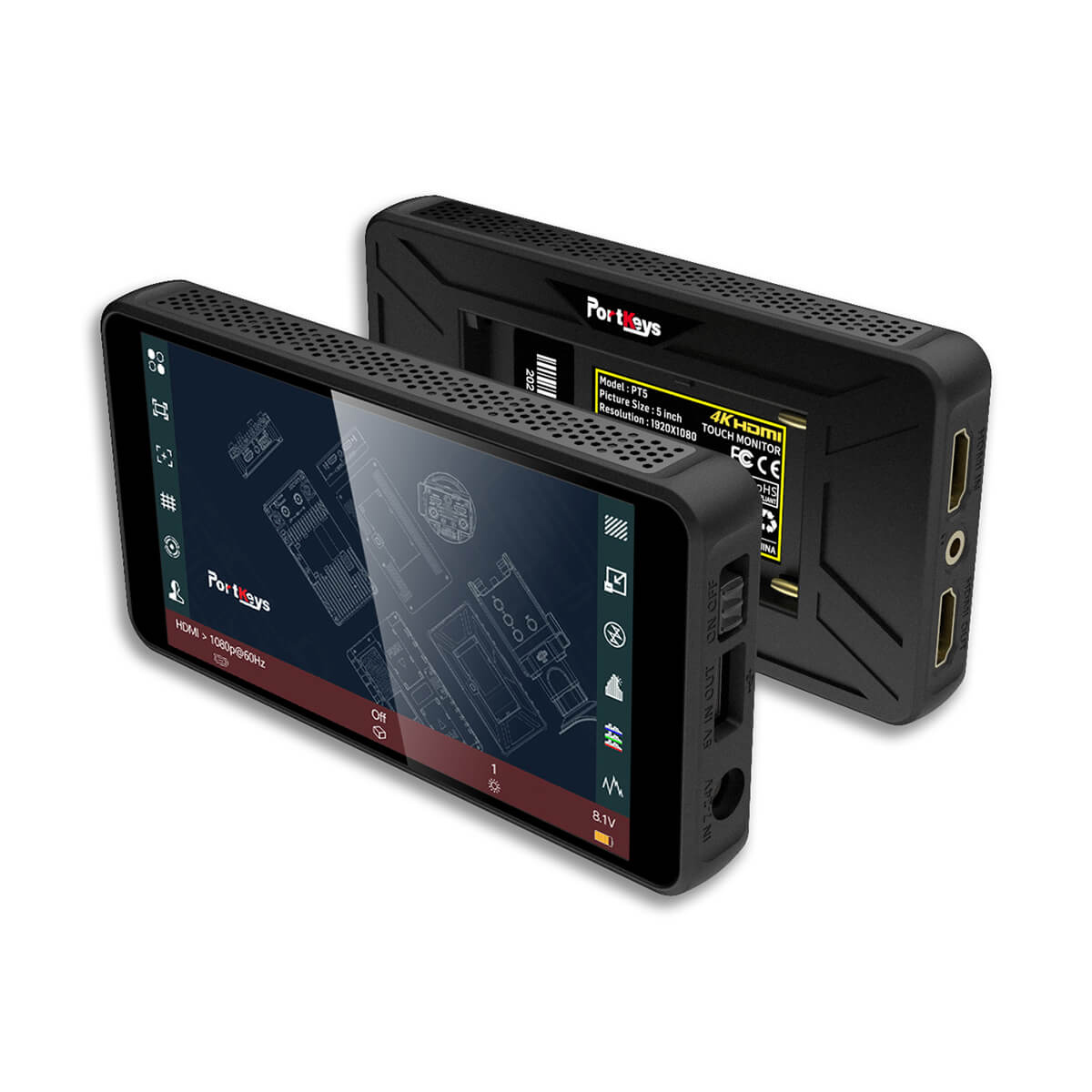 

Portkeys PT5 II 5" Full HD Touchscreen On-Camera Monitor, Supports 4K HDMI