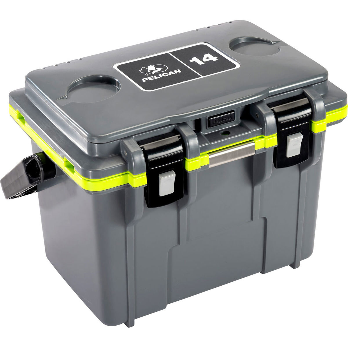 Image of Pelican 14QT Personal Cooler Dark Gray/Green