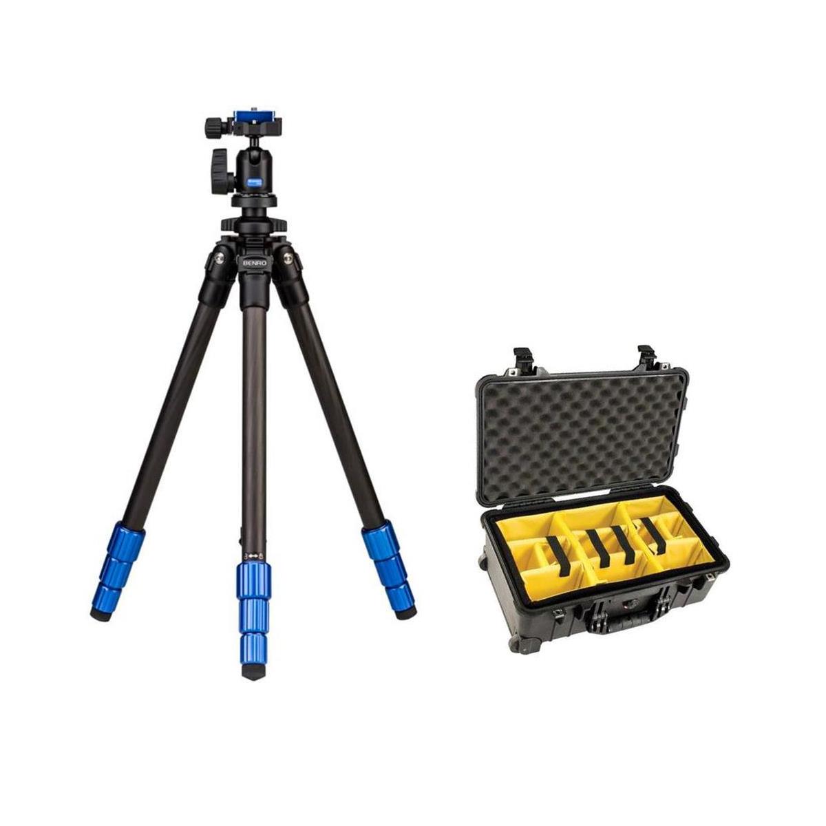Image of Pelican 1510 Wheeled Carry On Case - Bundle with Benro Slim Carbon Fiber Tripod