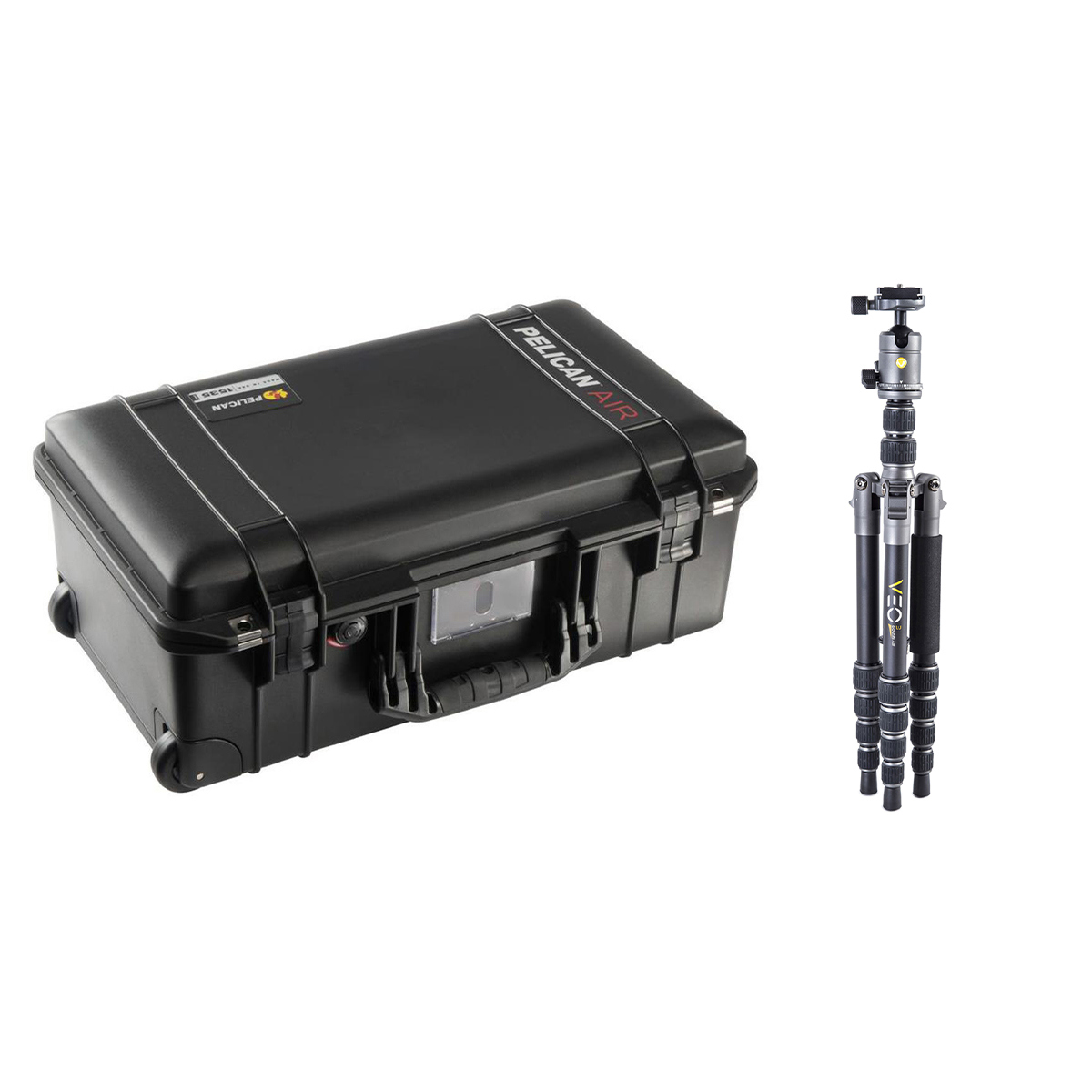 

Pelican 1535TP Air Wheeled Carry-On Case with TrekPak System, Black with Tripod