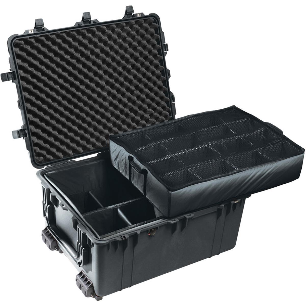 Pelican 1630 Watertight Hard Case with Padded Dividers & 4 Wheels - Black -  1630-004-110