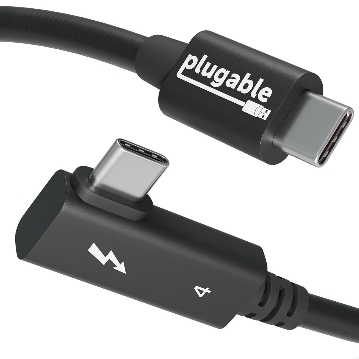 

Plugable 2.6' 240W USB-C to Right-Angle USB-C Thunderbolt 4 Cable