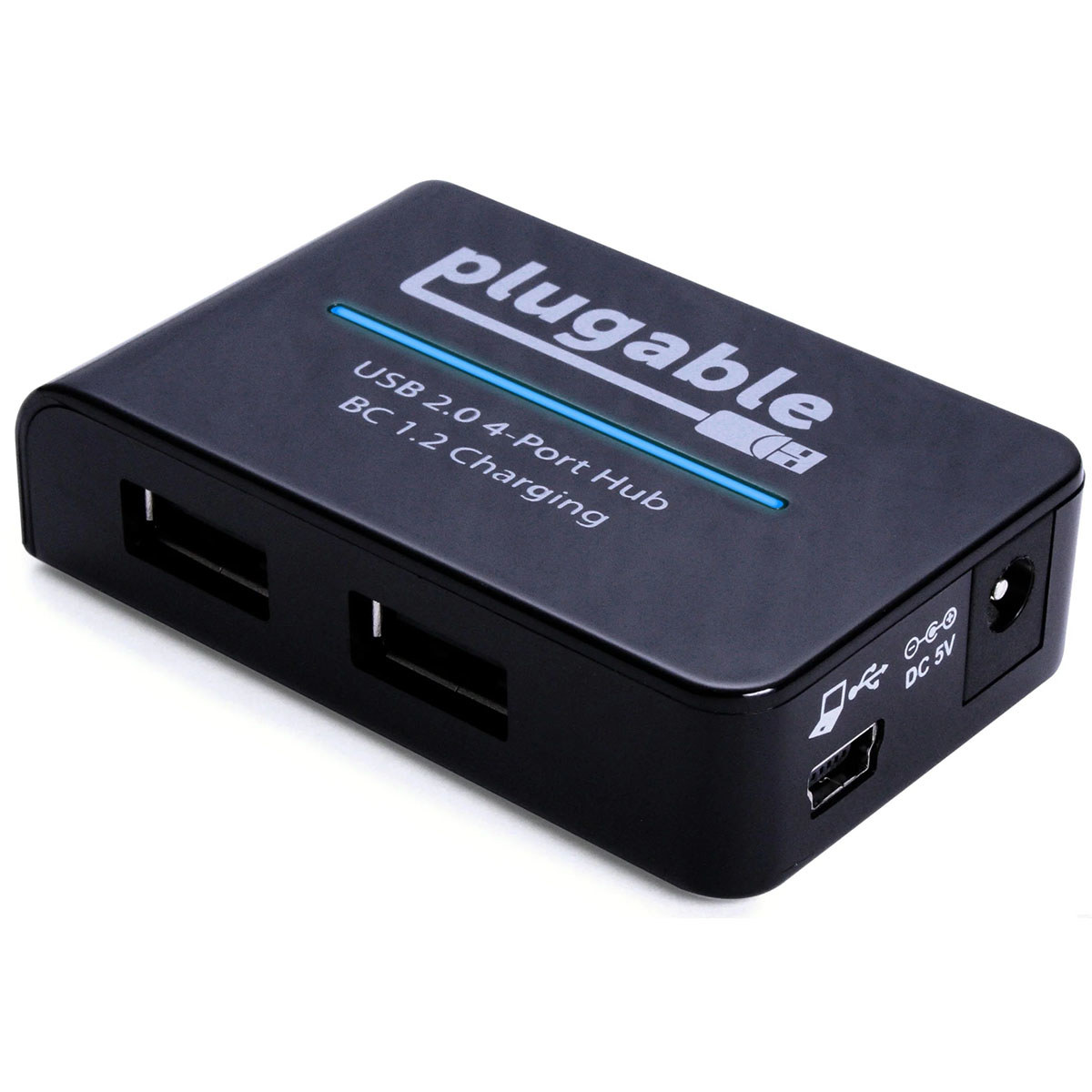 

Plugable 4-Port USB-A 2.0 Hub with 12.5W Power Adapter and BC 1.2 Charging