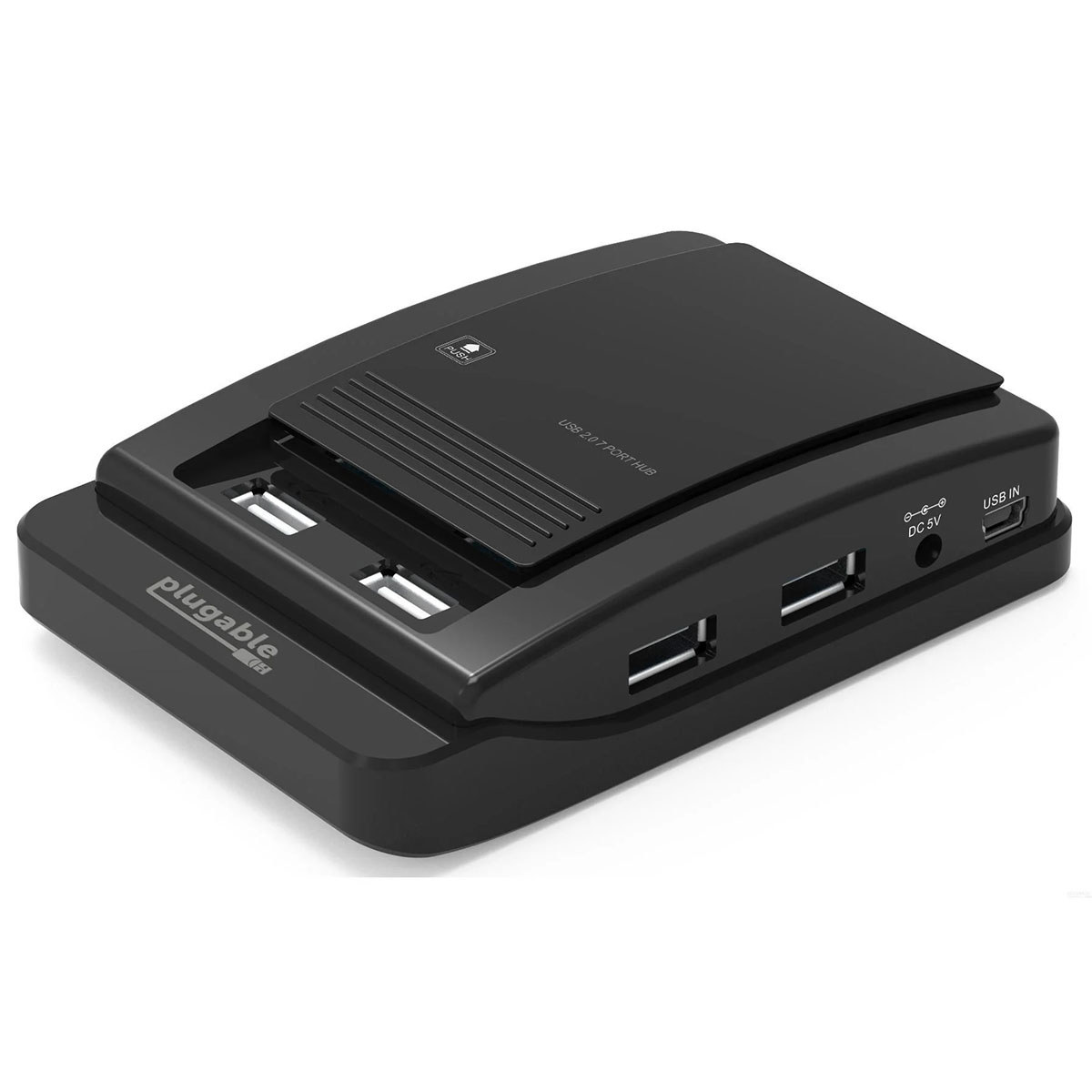 Plugable 7-Port USB-A 2.0 Hub with 15W Power Adapter