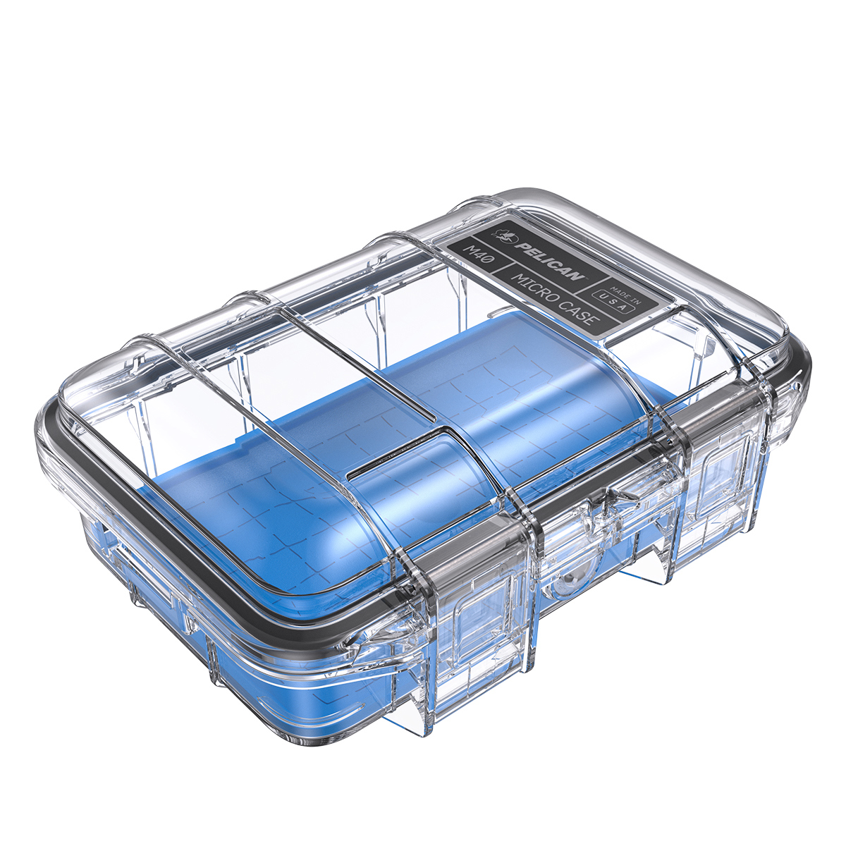 

Pelican M40 Waterproof Hard Micro Case, Small, Clear/Blue