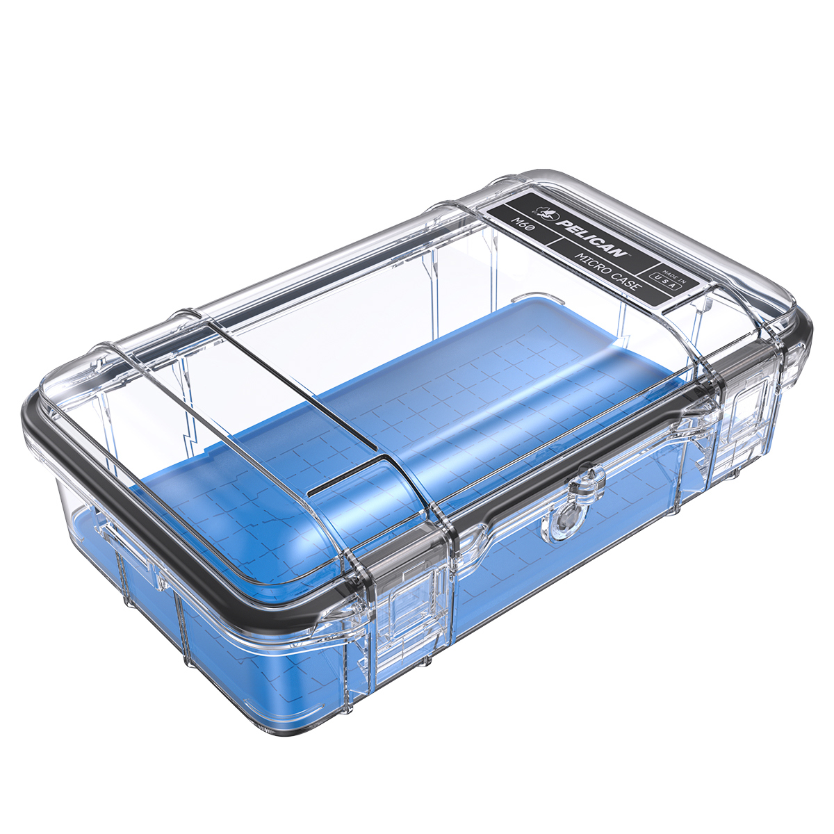 

Pelican M60 Waterproof Hard Micro Case, Large, Clear/Blue