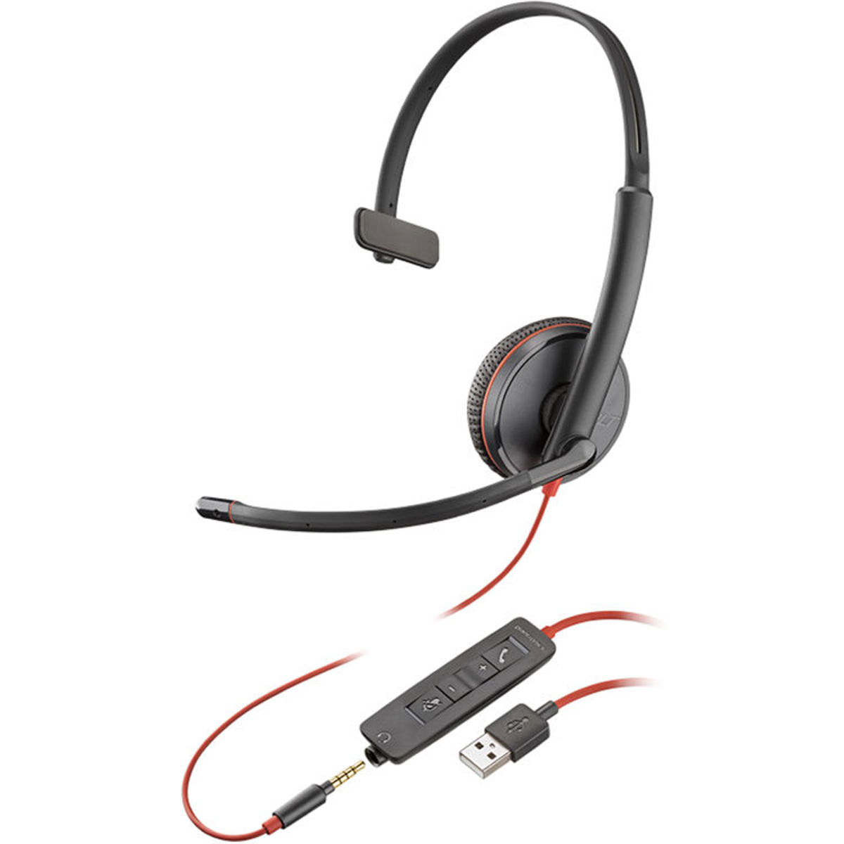 

Plantronics Blackwire C3215 USB Type-A Corded Monaural UC Headset w/ 3.5mm Jack