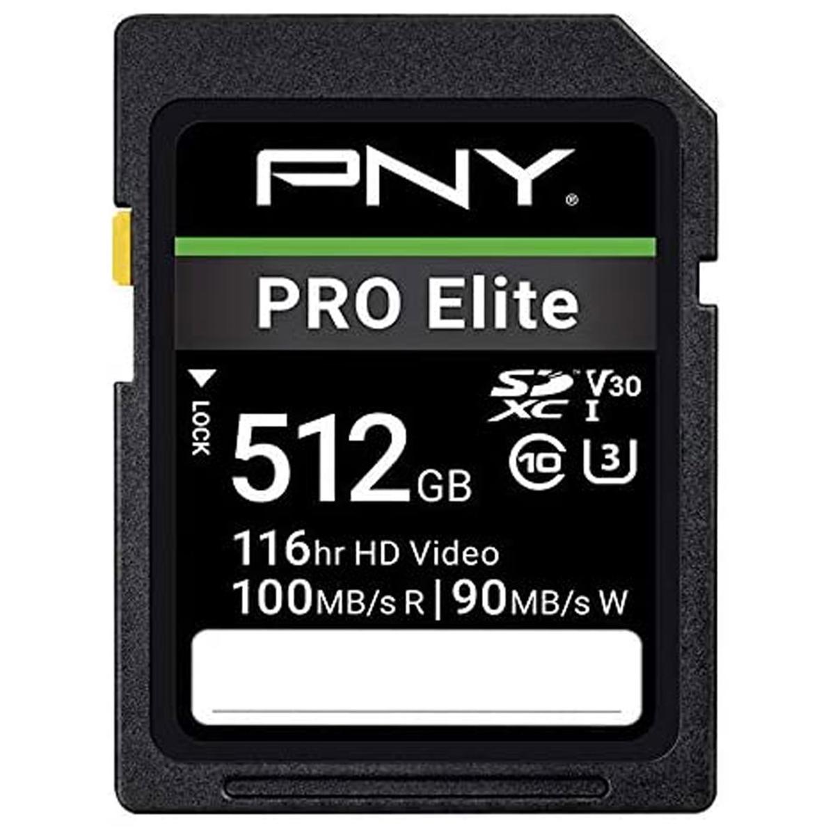 

PNY Technologies PNY PRO Elite 512GB Class 10 U3 V30 SDXC Flash Memory Card