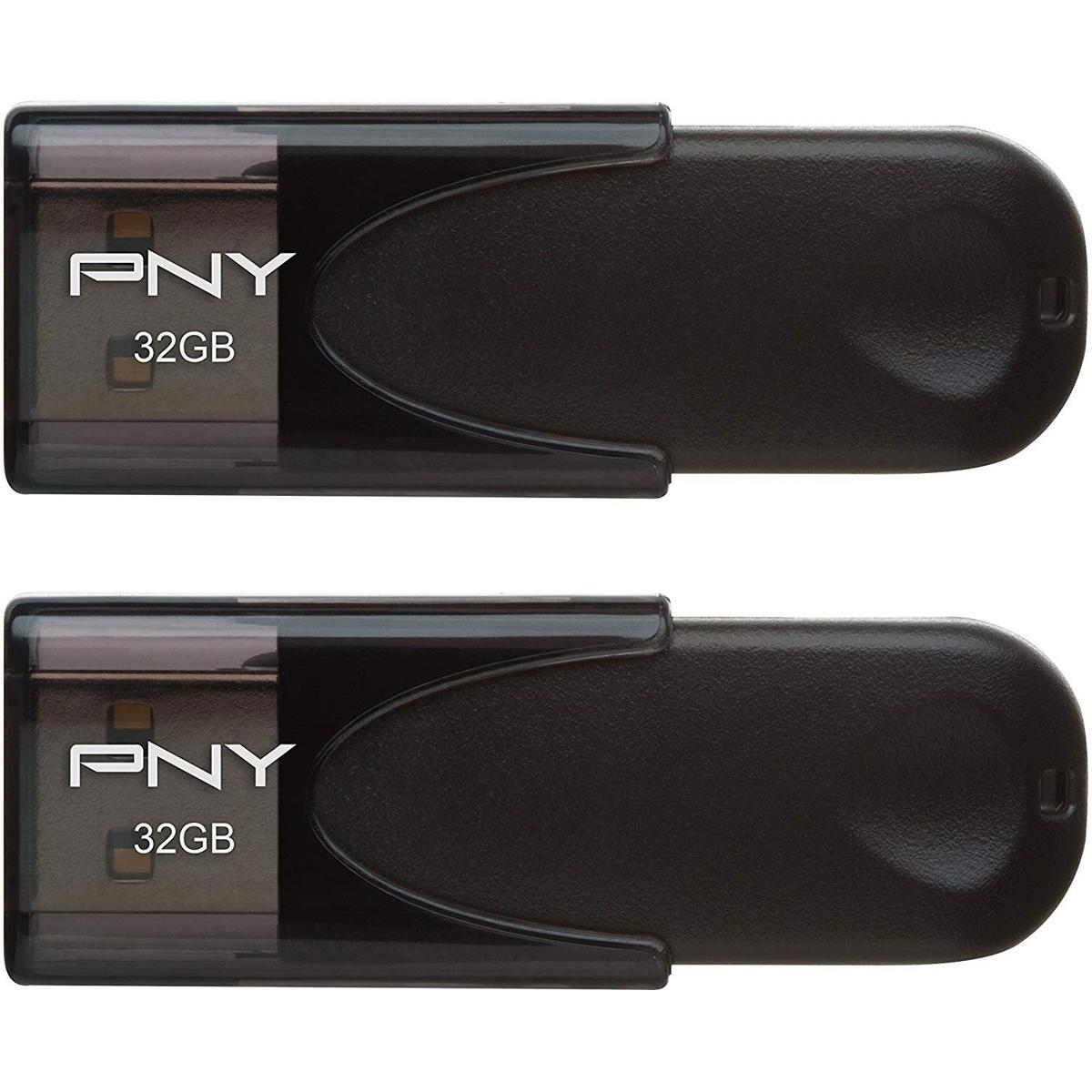 PNY Technologies Attache 4 Флэш-накопитель USB 2.0 емкостью 32 ГБ, 2 упаковки #P-FD32GX2ATT4-GE