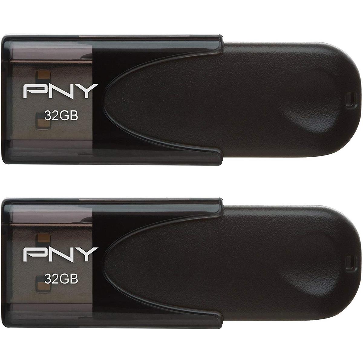 PNY Technologies Attache 4 Флэш-накопитель USB 2.0 емкостью 32 ГБ, 2 упаковки #P-FD32GX2ATT4-GE