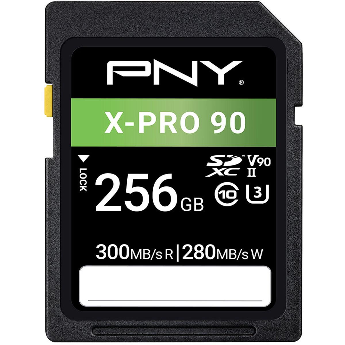

PNY Technologies X-PRO 90 256GB Class 10 U3 V90 UHS-II SDXC Flash Memory Card