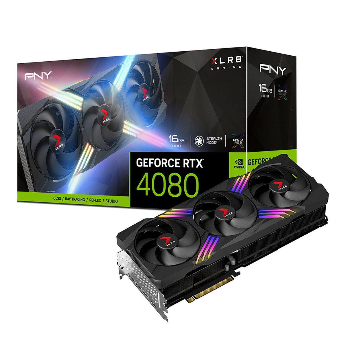 Image of PNY Technologies NVIDIA GeForce RTX 4080 16GB XLR8 VERTO EPIC-X RGB Triple Fan Graphics DLSS 3
