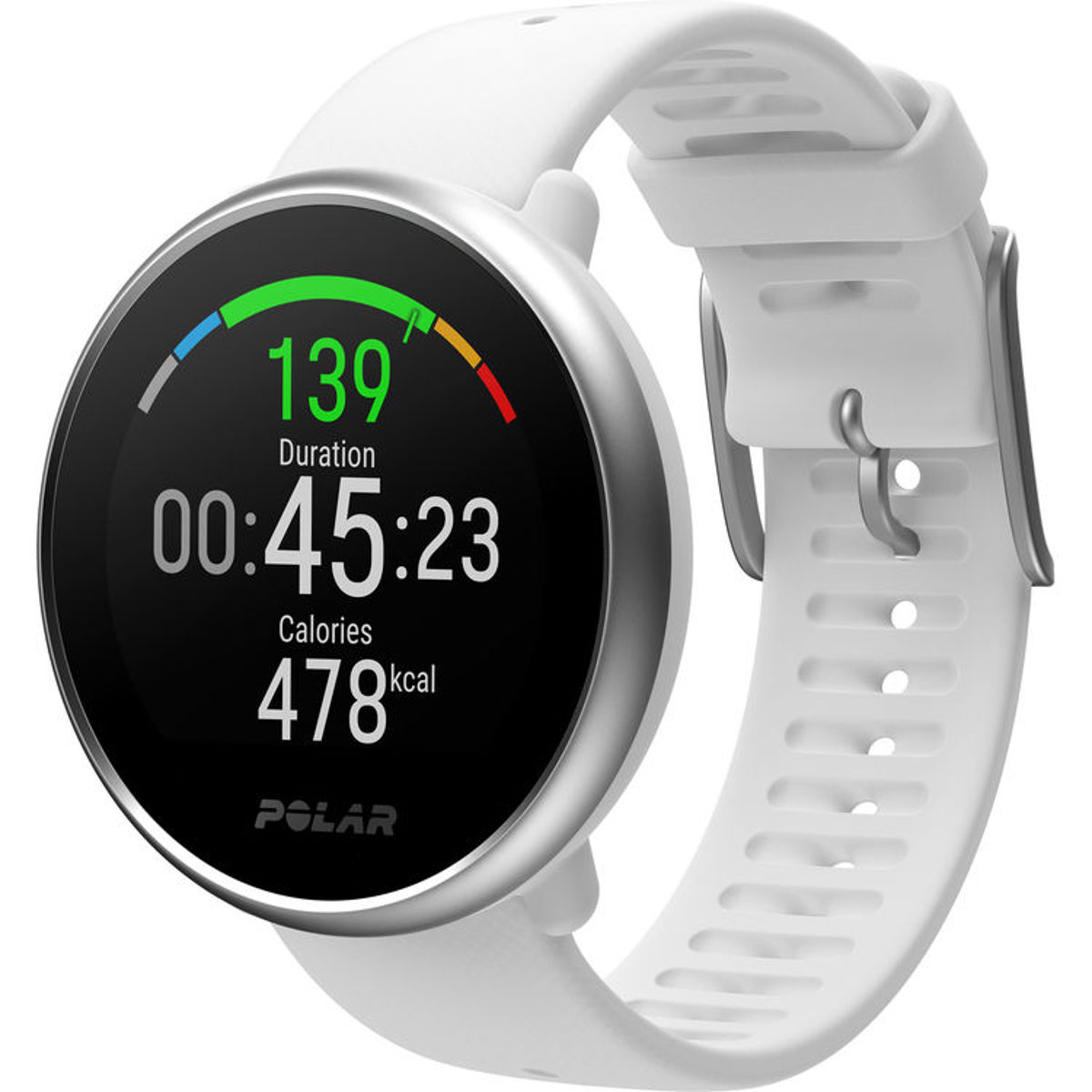 

Polar Ignite Fitness Watch with GPS & Wrist-Based Heart Rate, M/L, White/Silver