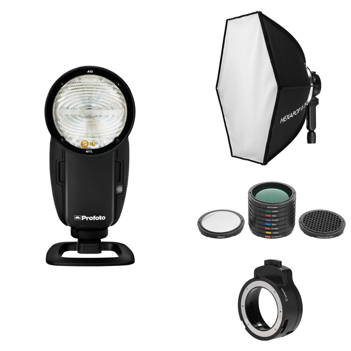 Image of Profoto A10 On and Off Camera Flash for Canon Camera with Accessories Bundle