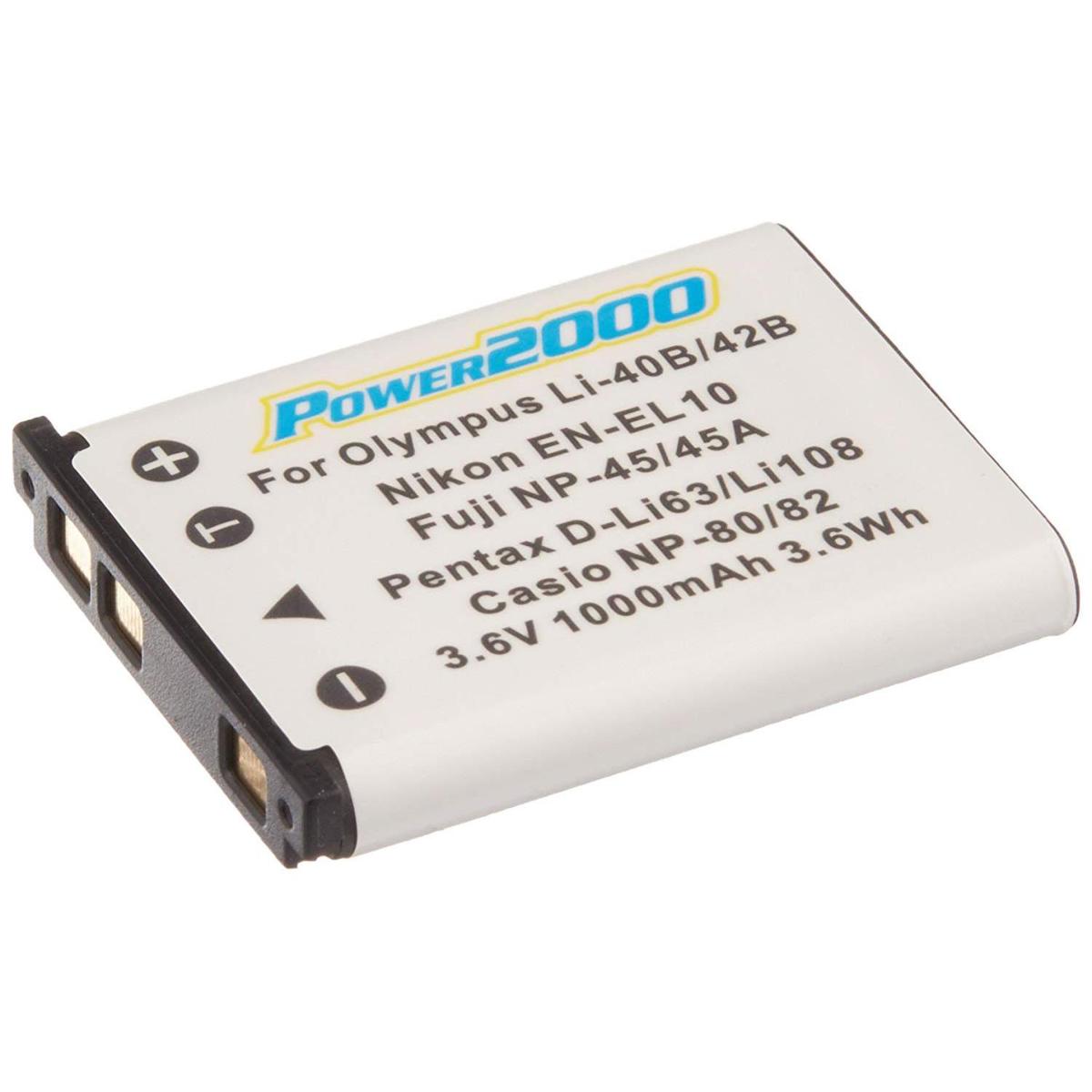 

Power2000 EN-EL10 3.7V 1000mAh Li-Ion Battery for Select Nikon Digital Cameras