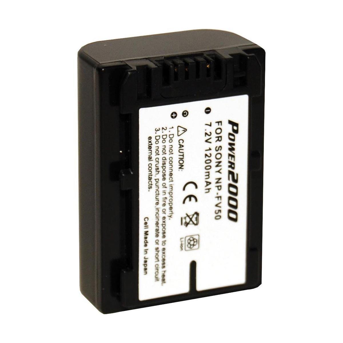 

Power2000 NP-FV50 7.2V 1200mAh Replacement Li-Ion Camcorder Battery for Sony