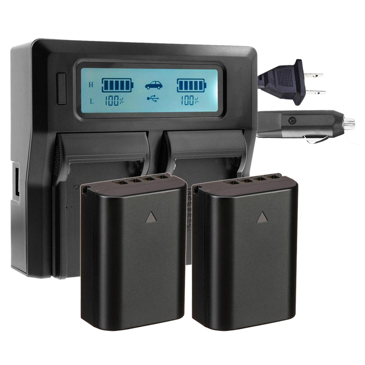 Power2000 2x BLX-1 7,2 В 2400 мАч 17,3 Втч литий-ионный аккумулятор с зарядным устройством для ЖК-дисплея с двумя отсеками