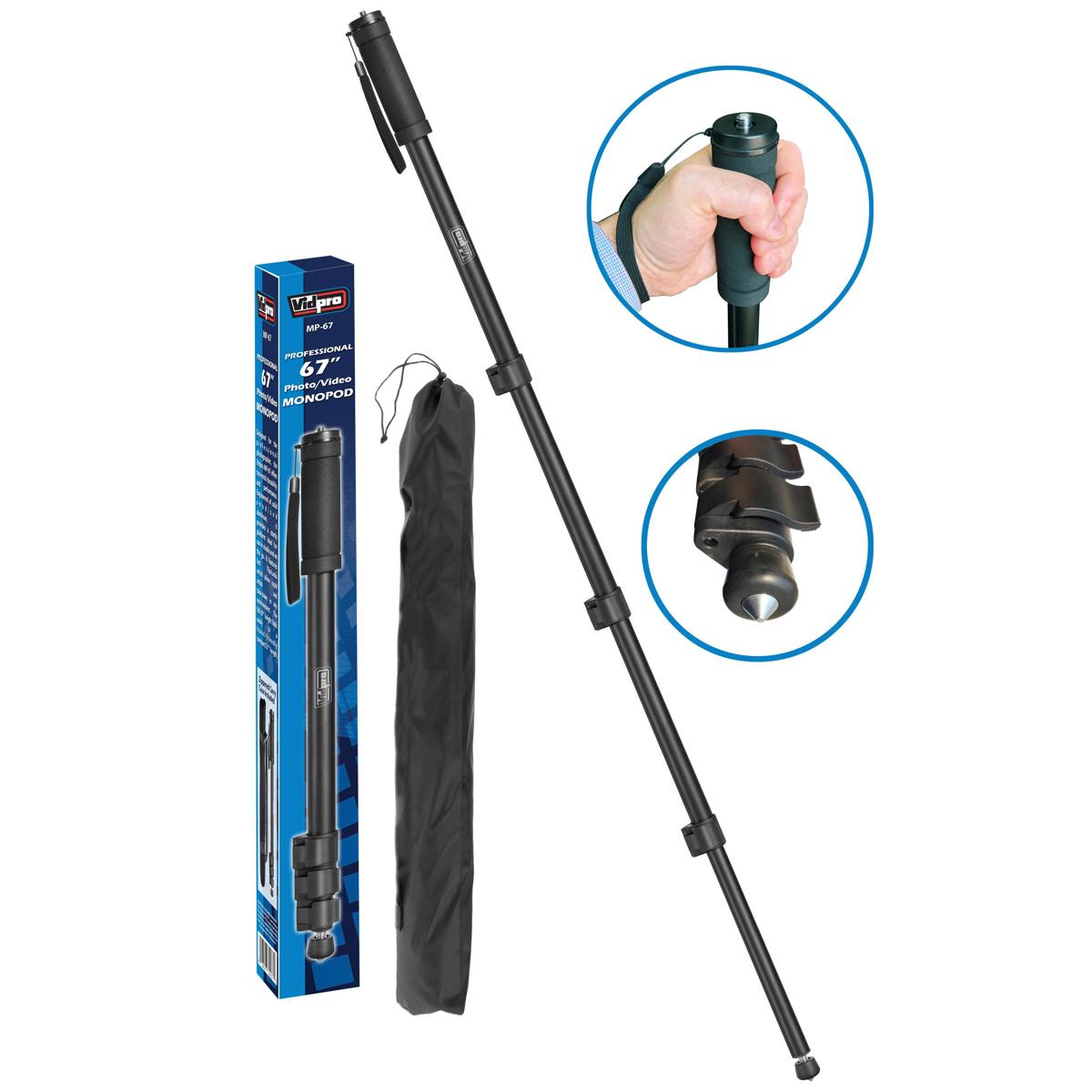 

VidPro Professional 67" Aluminum 4 Section Photo and Video Monopod