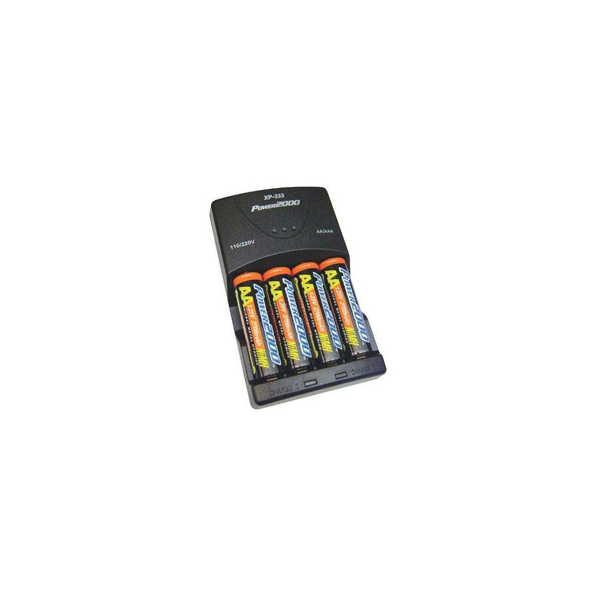 Image of Power2000 4x AA 2900mAH Rechargeable NiMH Batteries with 110/220V AA/AAA Charger