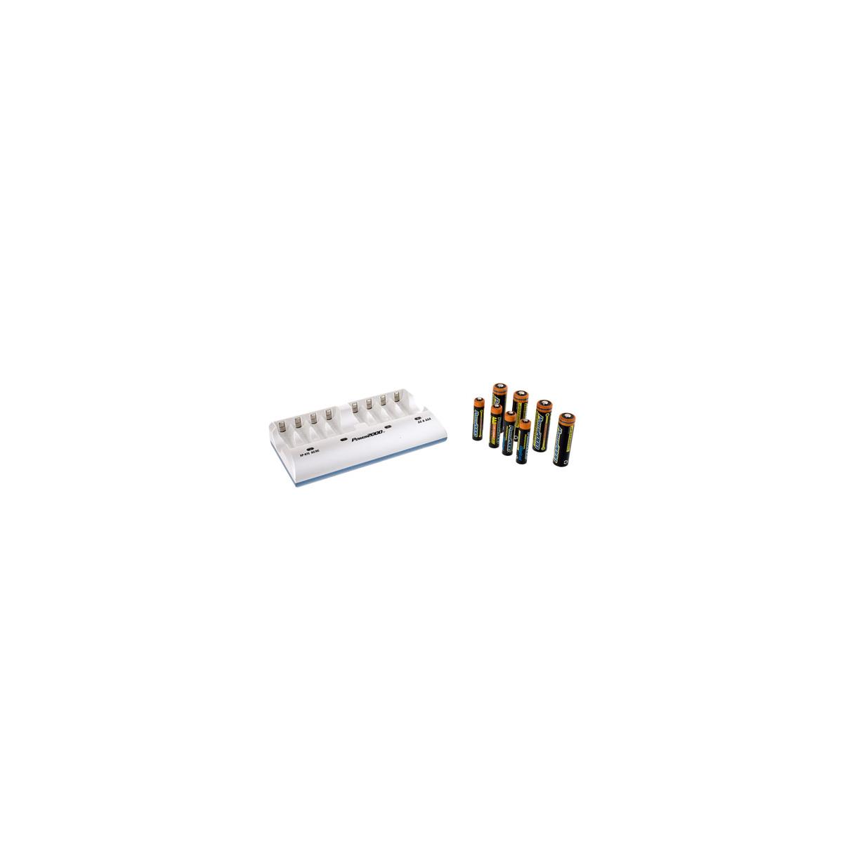 Image of Power2000 XP875 Kit w/4x AA 2700mAh and 4x AAA 1000mAh NiMH Batteries &amp; Charger