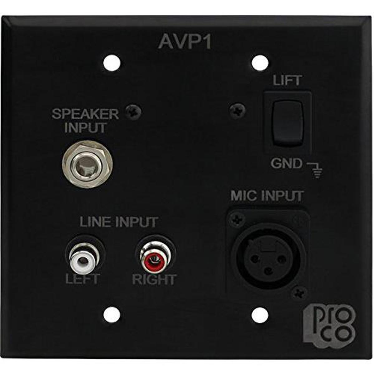 

Pro Co Sound AVP1 Audio-Visual Passive Interface Wallplate, Black