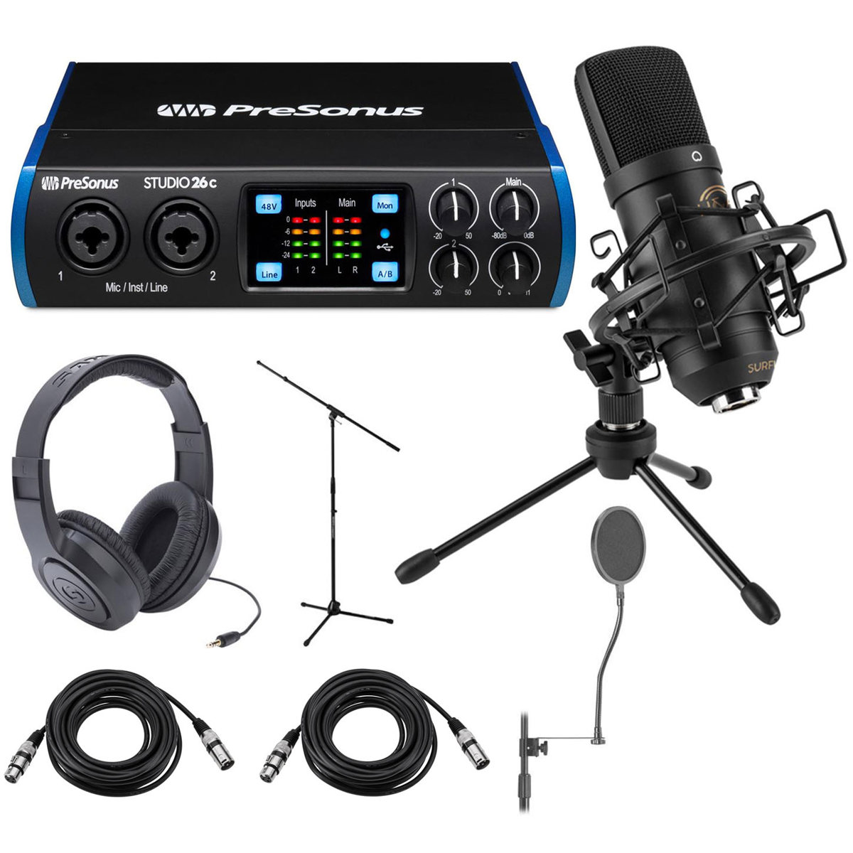 

PreSonus Studio 26c 2x4 U/H Definition USB Type-C Audio/MIDI Interface W/ACC KIT