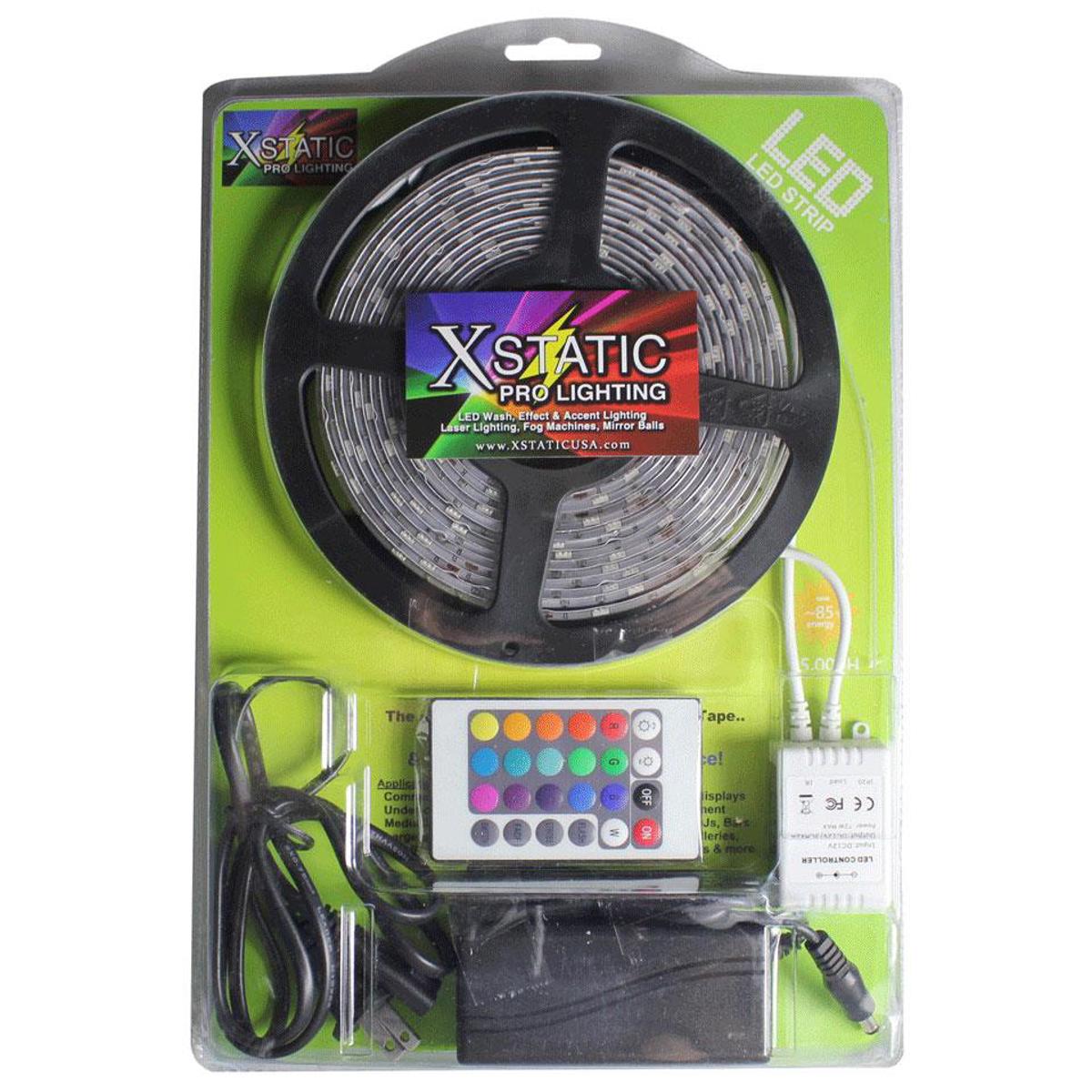 

ProX X-S150RGB-KIT 16.5' Xstatic 150 RGB LED Strip Kit, Includes IR Control Box