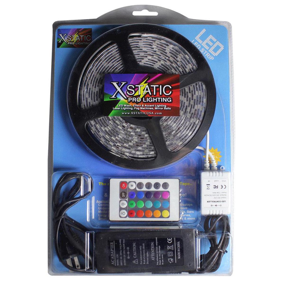 

ProX X-S300RGB-KIT 16.5' Xstatic 300 RGB LED Strip Kit, Includes IR Control Box