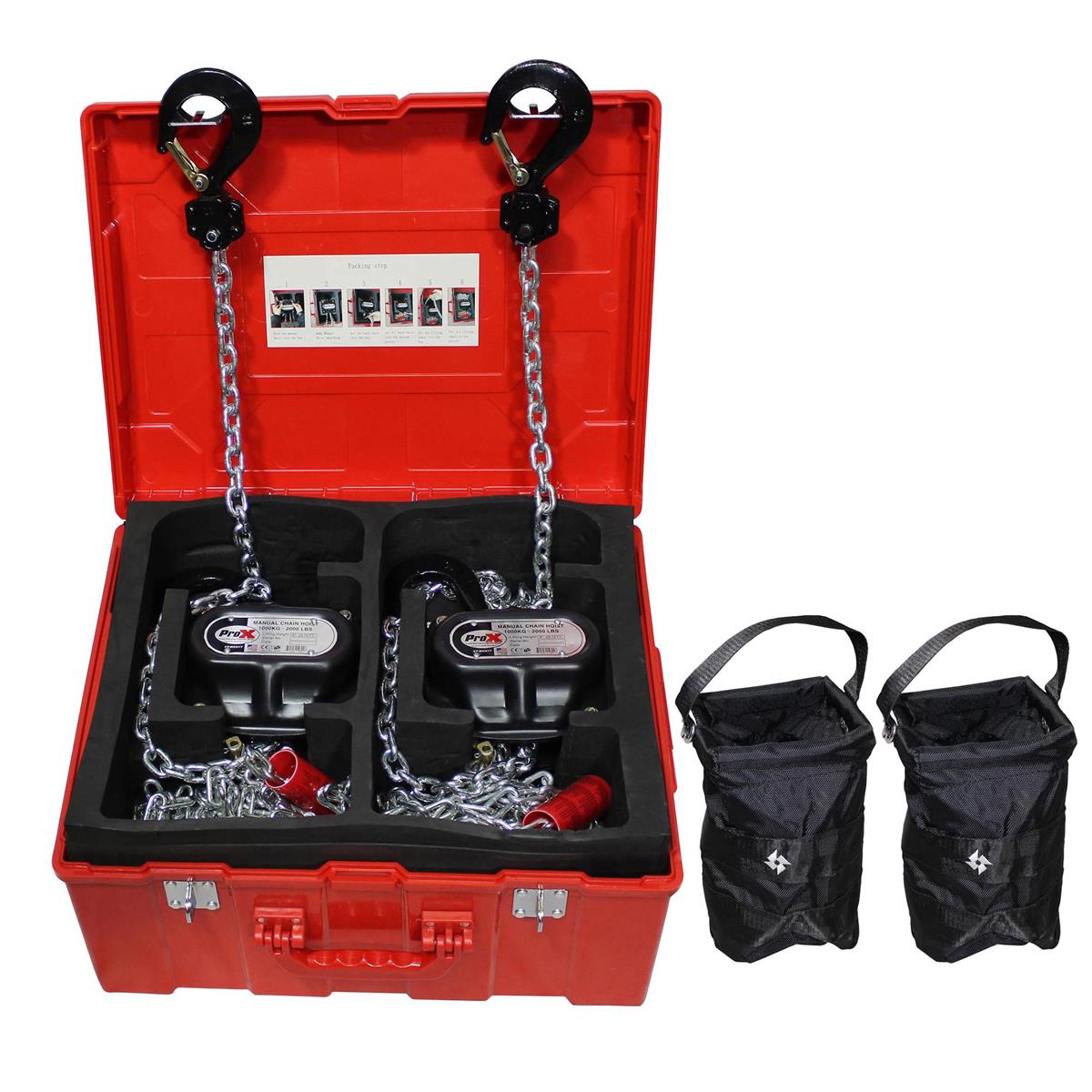 Image of ProX XT-MCH1TX2-30FT 1T Manual Chain Stage Hoist with 30' Chain