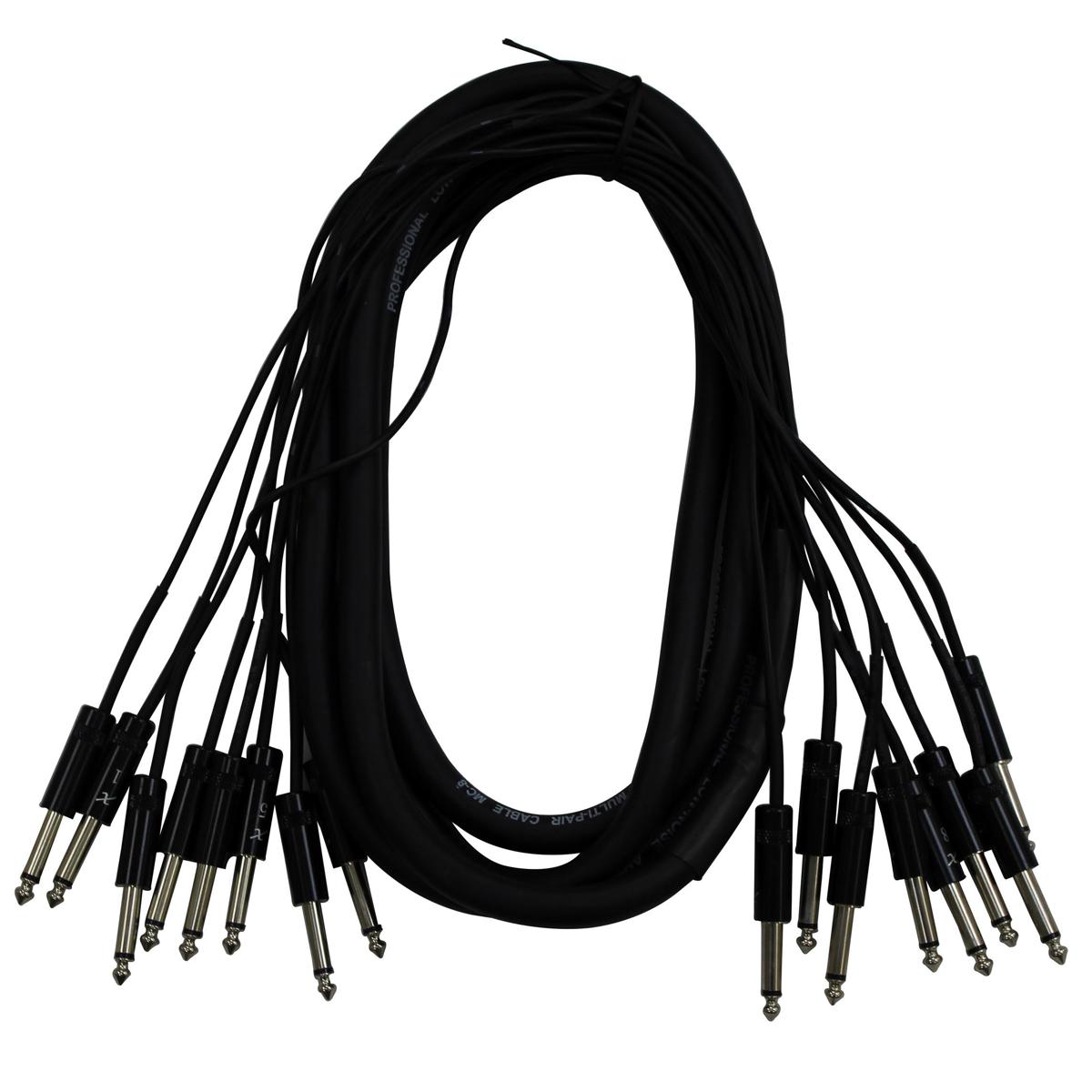

ProX XC-8PP10 10' 8-Channel 1/4" TS to 1/4" TR Mono Male Unbalanced Snake
