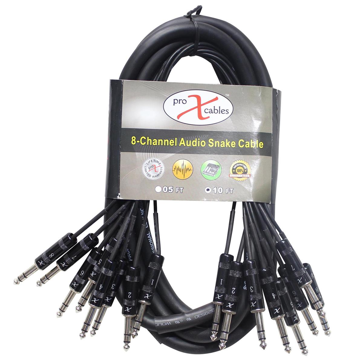 Image of ProX XC-8TRS10 10' 8-Channel TRS-M to TRS-M Balanced Audio Snake Cable