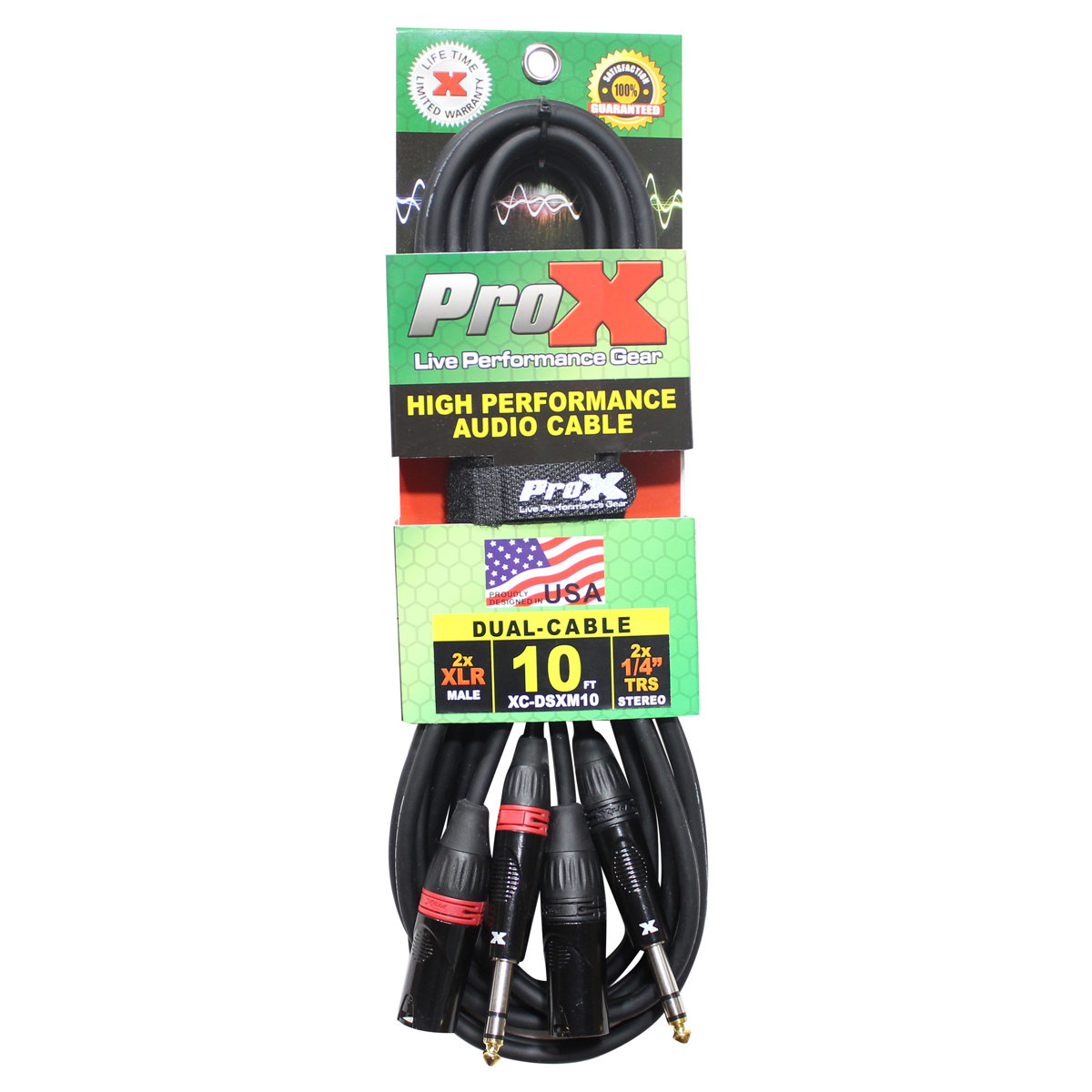 

ProX XC-DSXM10 10' Dual 1/4" TRS-M to Dual XLR3-M Balanced Audio Cable