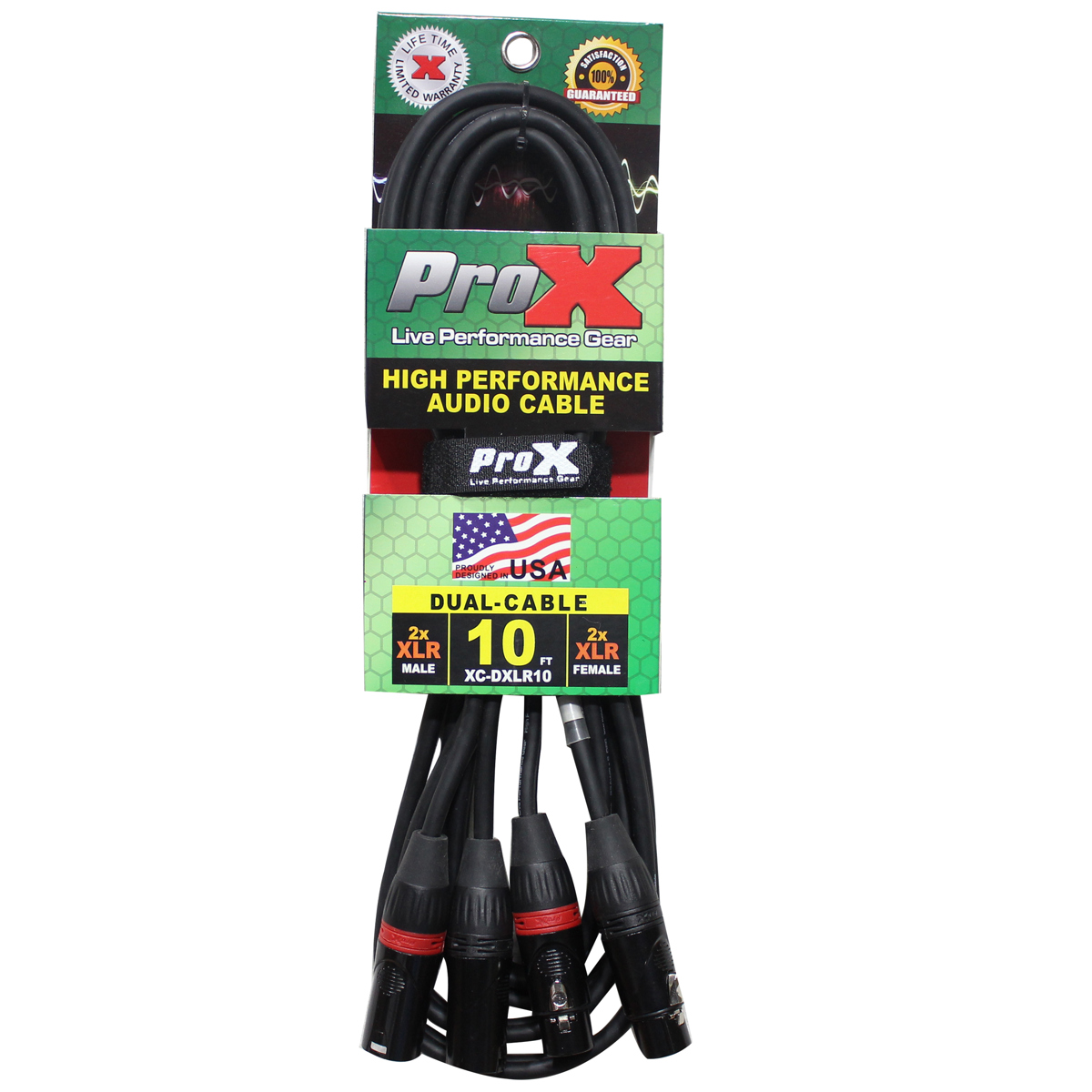 

ProX XC-DXLR10 10' Dual XLR-M to Dual XLR-F Balanced Audio Cable