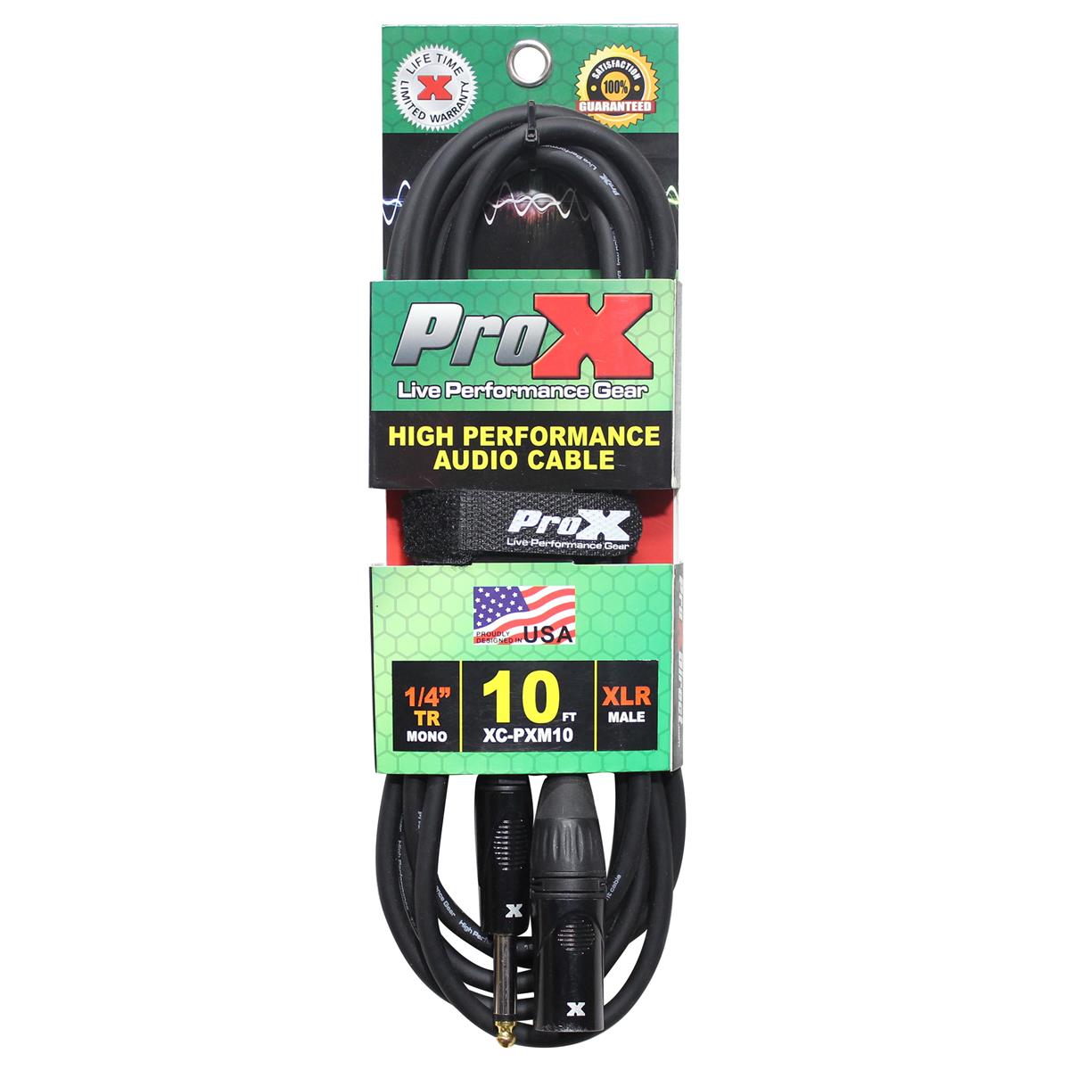 Image of ProX XC-PXM10 10' 1/4&quot; TS-M to XLR-M Unbalanced High Performance Audio Cable