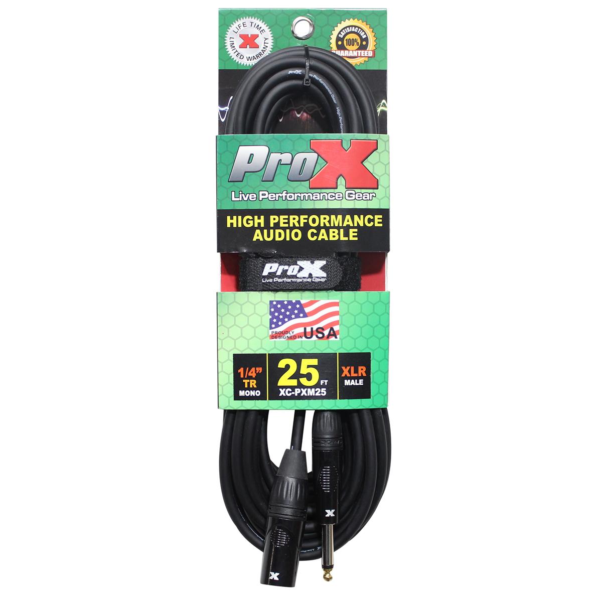 Image of ProX XC-PXM25 25' 1/4&quot; TS-M to XLR-M Unbalanced High Performance Audio Cable