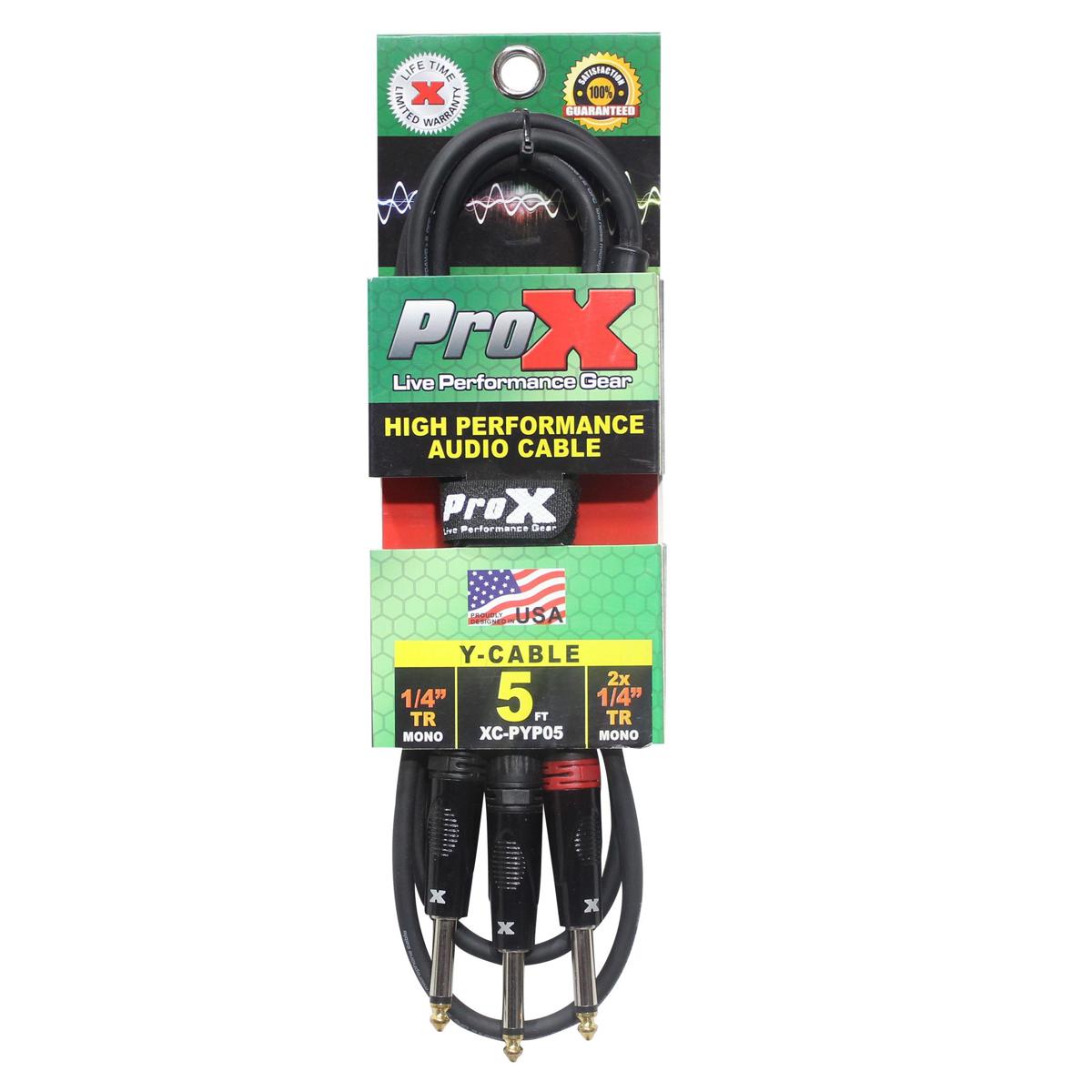 

ProX XC-PYP05 5' 1/4" TS-M to Dual 1/4" TS-M High Performance Audio Cable