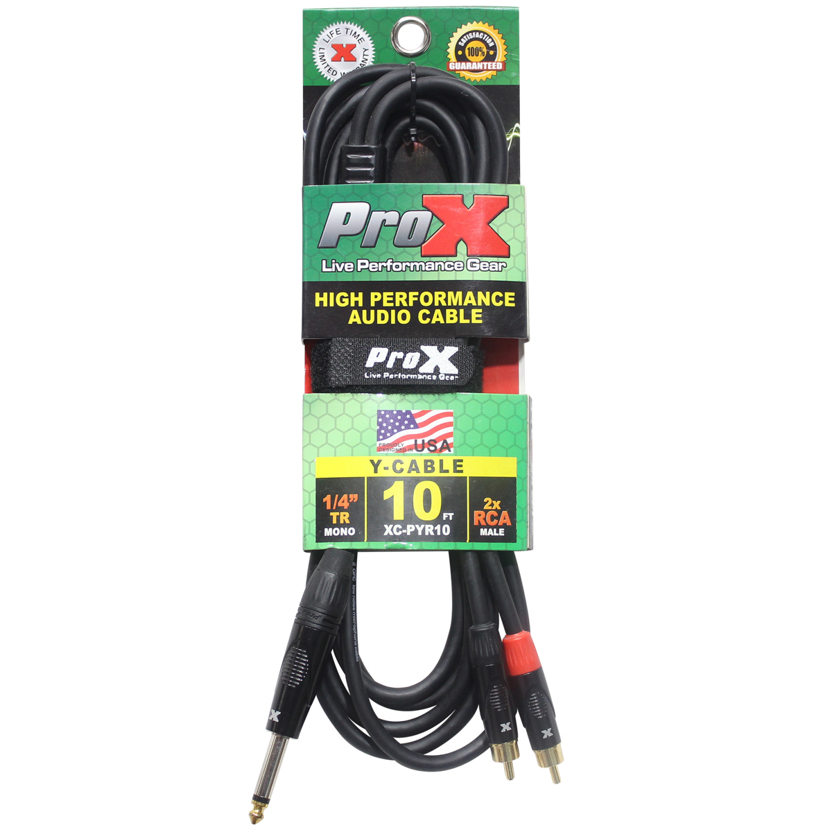 

ProX XC-PYR10 10' 1/4" TS-M to Dual RCA-M Unbalanced Audio Y Cable