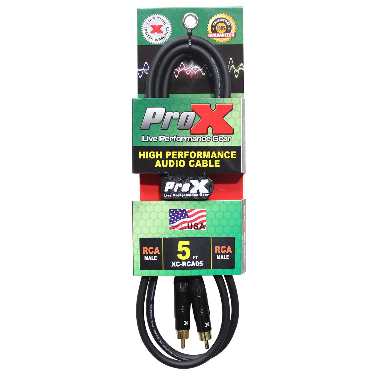 Image of ProX XC-RCA05 5' RCA-M to RCA-M High Performance Audio Cable