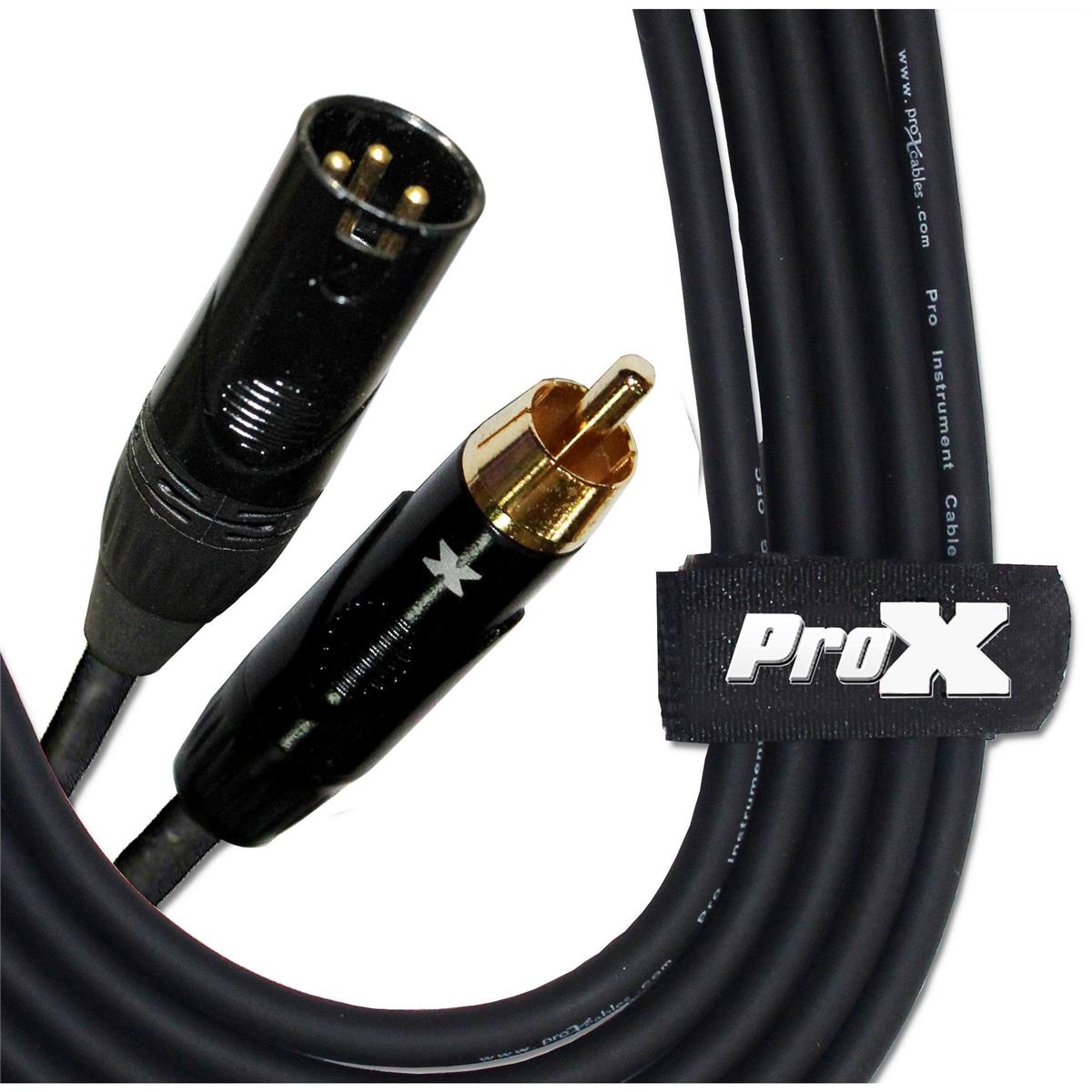 Image of ProX XC-RXM25 25' RCA-M to XLR3-M Unbalanced High Performance Audio Cable