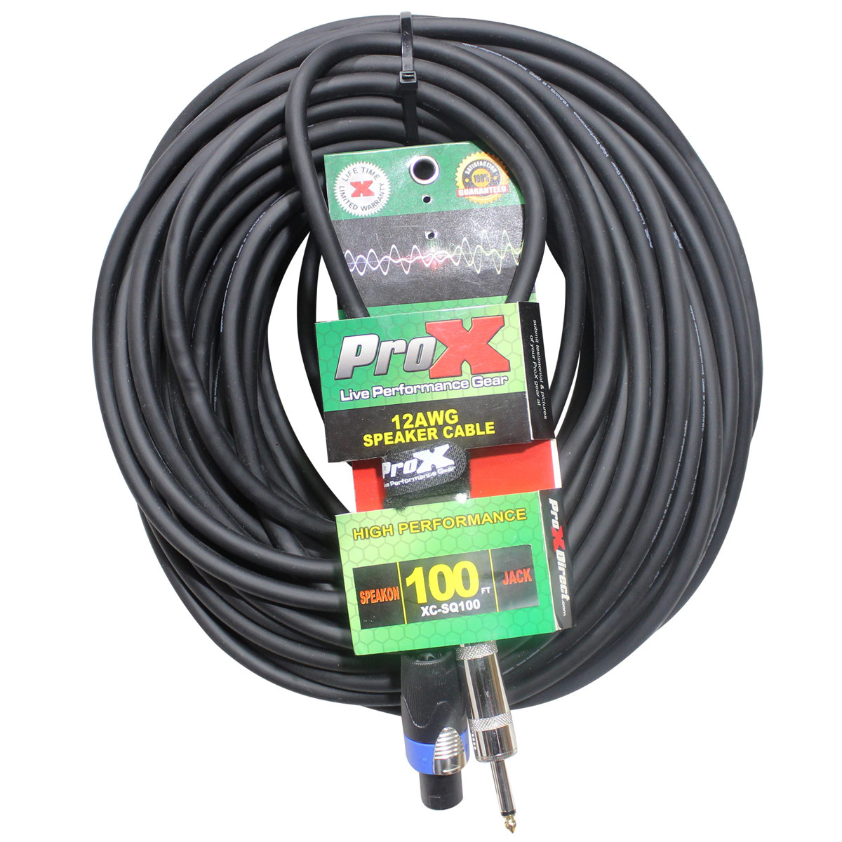 

ProX XC-SQ100 100' 12AWG SpeakOn to 1/4" TS-M High Performance Speaker Cable