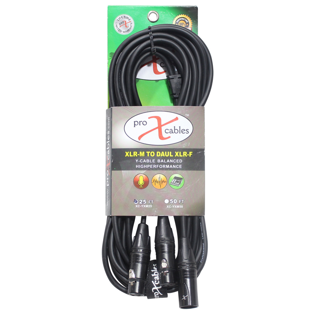 

ProX XC-YXM25 25' XLR-M to Dual XLR-F Balanced High Performance Audio Y Cable