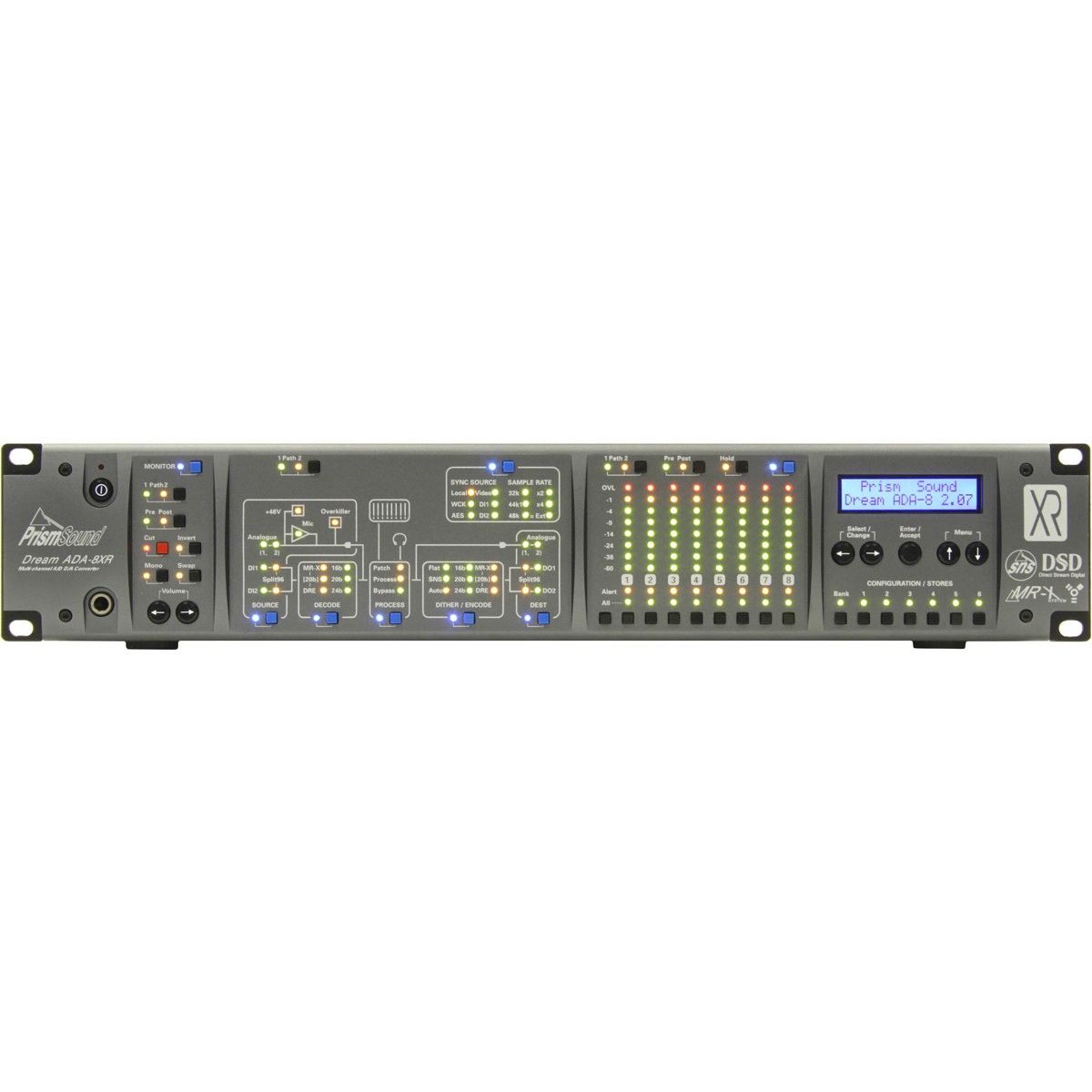 

Prism Sound ADA-8XR Audio Interface, 16-Ch 8C-AD Input,8-Ch 8C-PTHDX I/O Modules