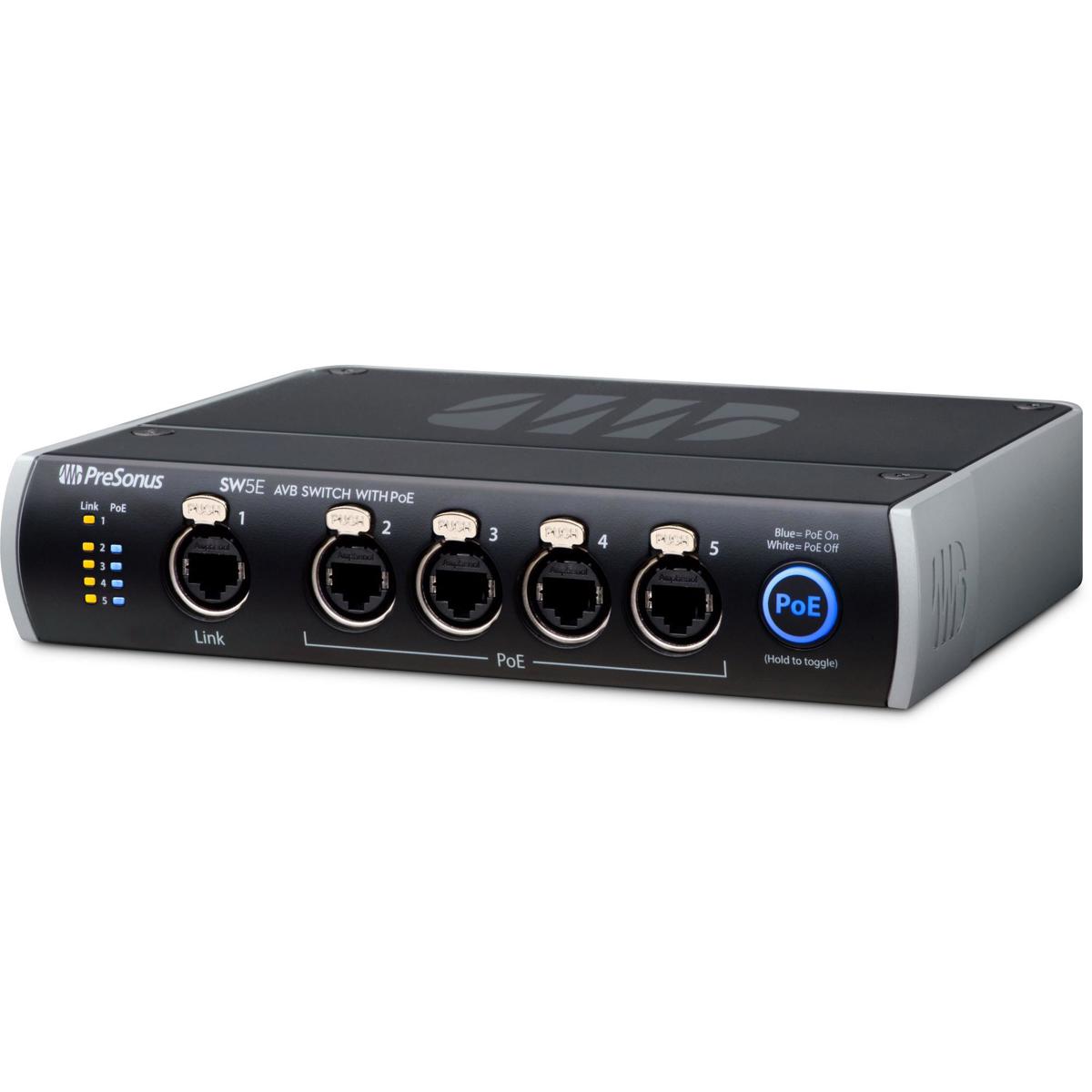 Image of PreSonus SW5E 5-port Audio Video Bridging Switch with PoE