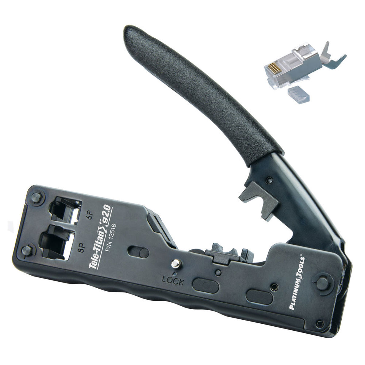 

Platinum Tools Tele-TitanXg 2.0 Crimp Tool and 10 CAT6a Connectors (Clamshell)