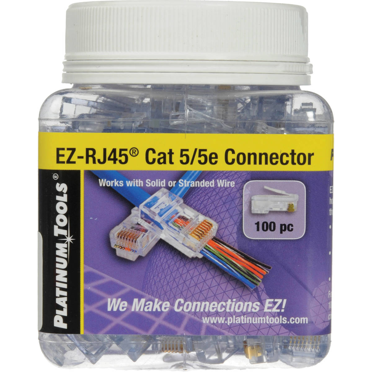 

Platinum Tools EZ-RJ45 CAT5/5e Connector, 100/Jar