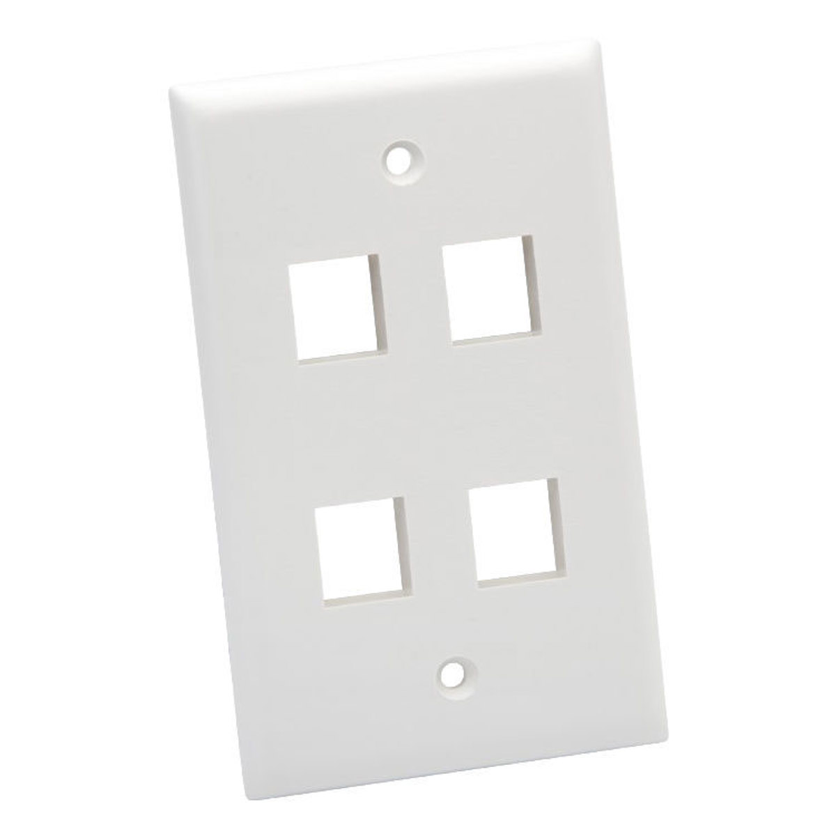

Platinum Tools Standard 4-Port Wall Plate, White, 25-Pack
