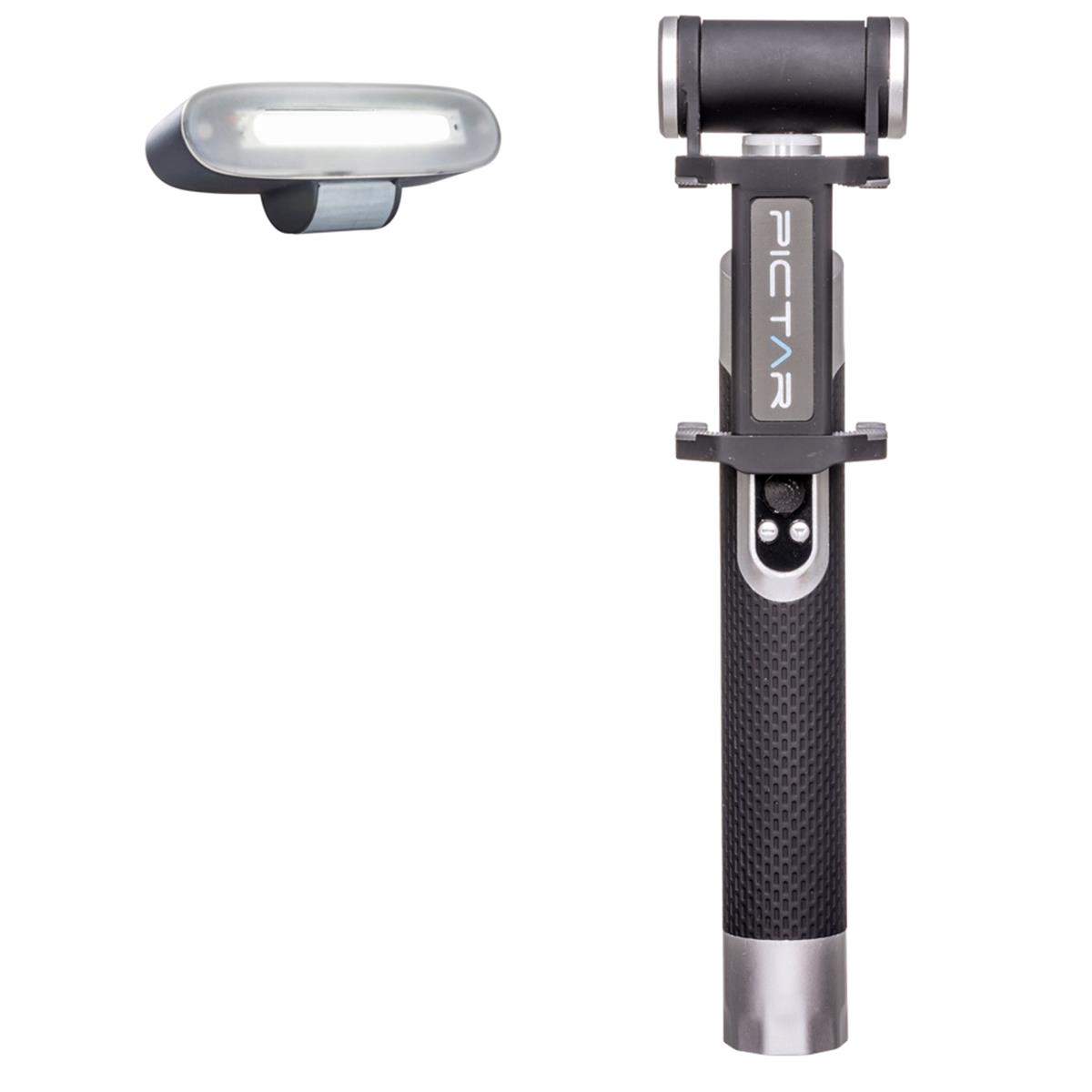 Pictar Smart Light Selfie Stick с перезаряжаемой батареей, серебристо-черный