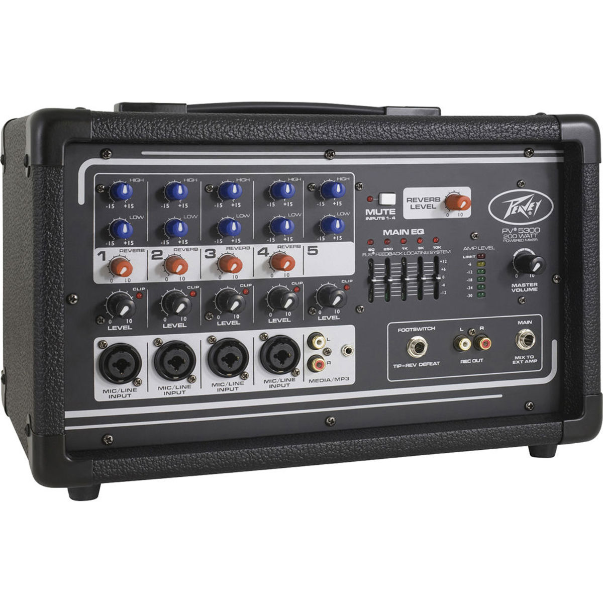 

Peavey PV 5300 4-Input Channel 200 Watt Powered Mixer Amplifier