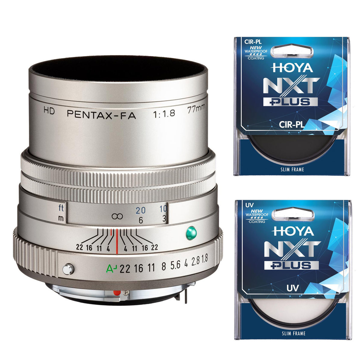 

Pentax HD Pentax-FA 77mm f/1.8 Lens Silver with Hoya 49mm UV+CPL Filter Kit