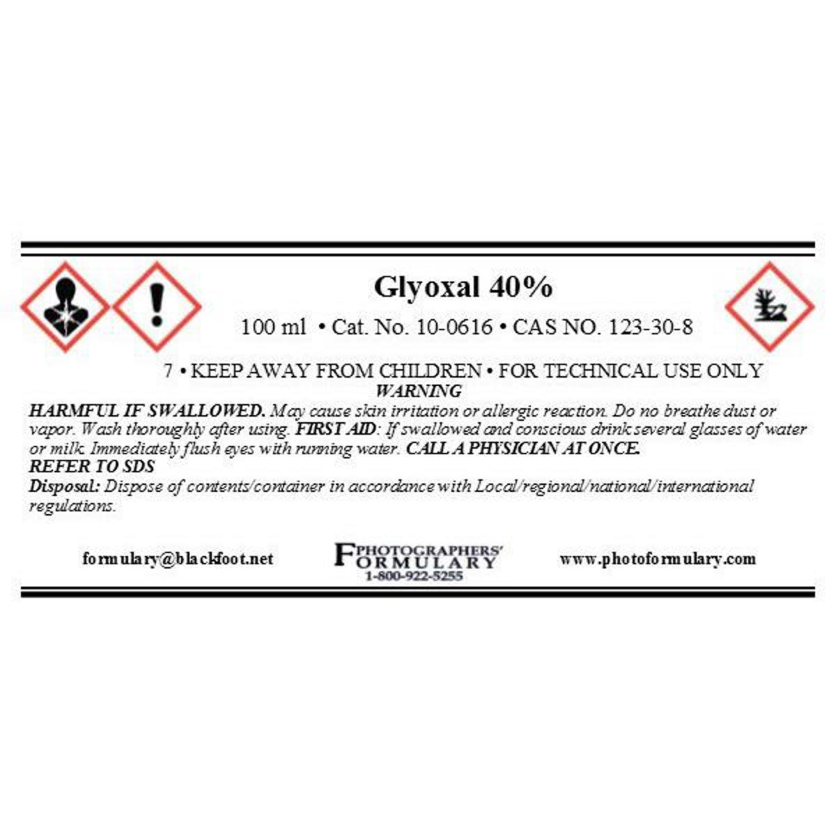 

Photographers' Formulary Glyoxal 40%, 1 Pint Container